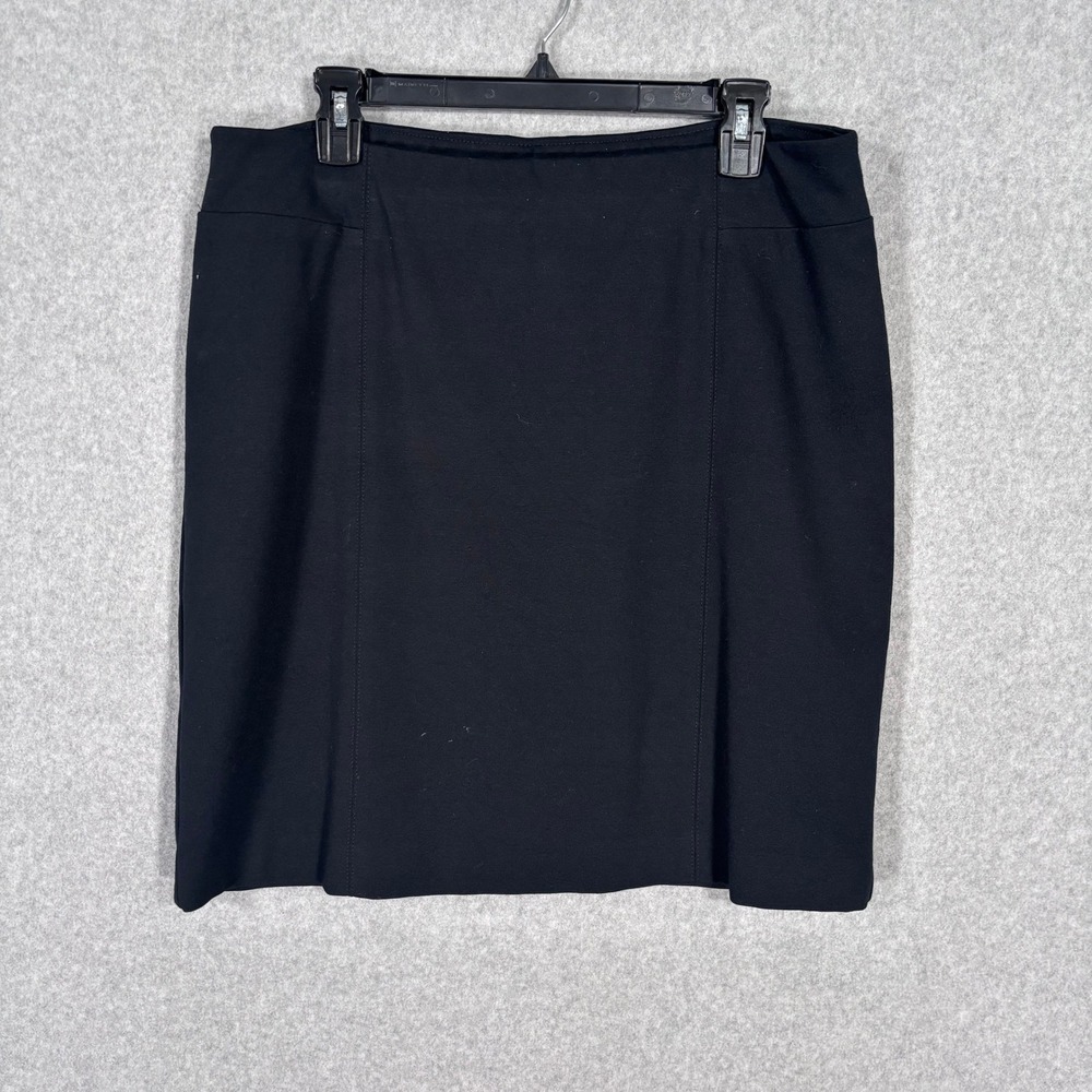 J Jill Ponte Pencil Skirt Petite Medium Black Knit Comfort‎ Career Minimalist